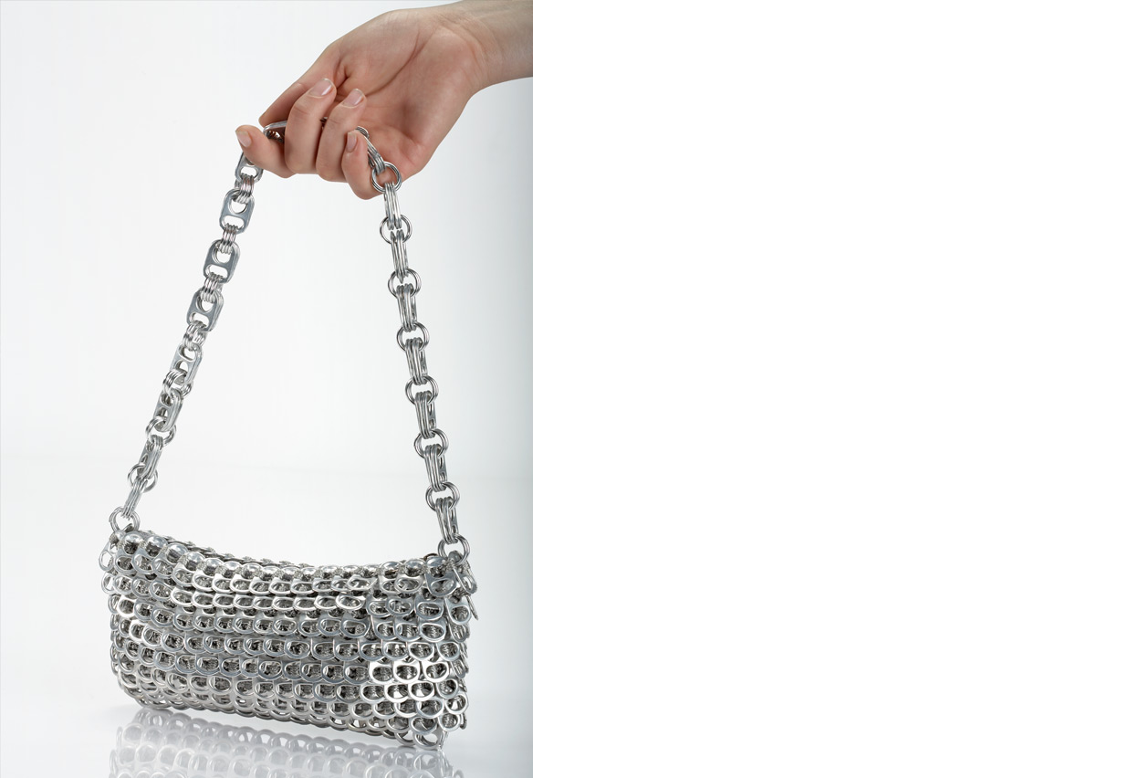 Chain Strap Purse 'Lenilda' Chainmail Bag from Pop Tabs - Escama Black | Escama Studio